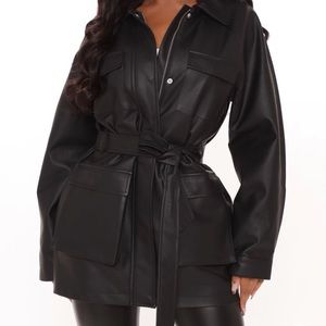 Belted Leather Jacket